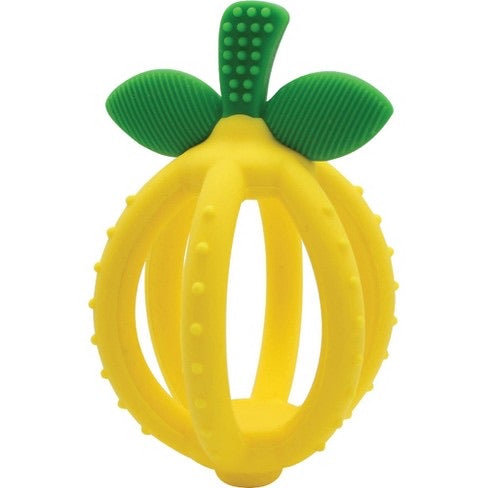 Bitzy Biter Teether Ball w/ Training Toothbrush-Lemon